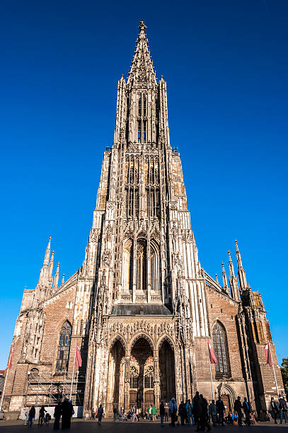 Cathedral in Ulm Ulm Minster, Cathedral, Ulmer Muenster, in Ulm, Germany ulm minster stock pictures, royalty-free photos & images