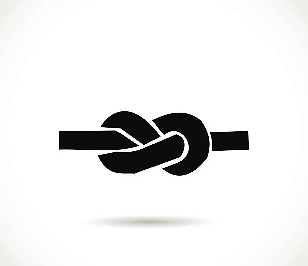 stockillustraties, clipart, cartoons en iconen met knot black icon vector - geknoopt