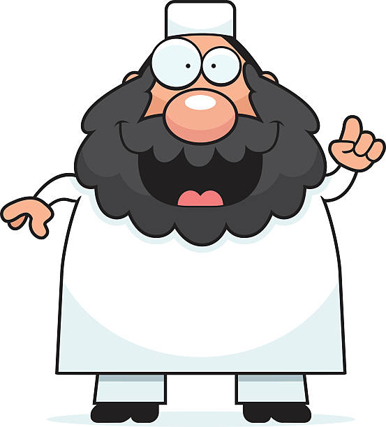 Cartoon Muslim Idea A cartoon illustration of a Muslim man with an idea. ulama stock illustrations