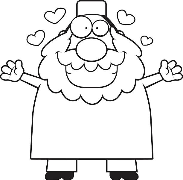 Cartoon Muslim Hug A cartoon illustration of a Muslim man ready to give a hug. ulama stock illustrations