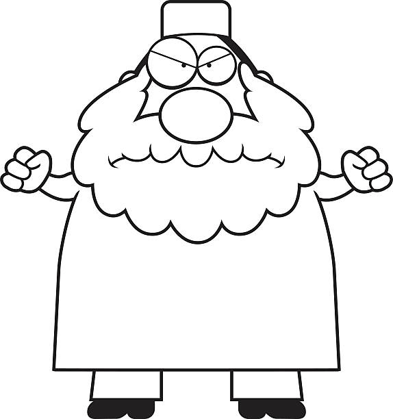 Angry Cartoon Muslim A cartoon illustration of a Muslim man looking angry. ulama stock illustrations