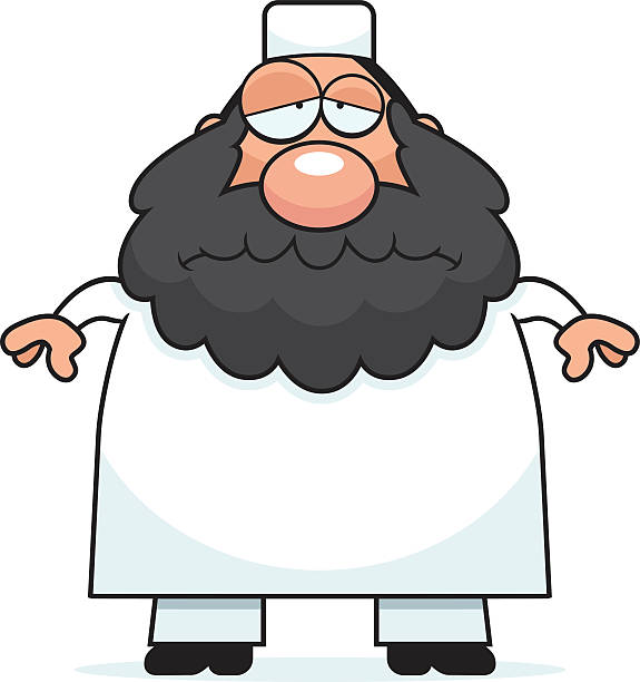 Sad Cartoon Muslim A cartoon illustration of a Muslim man looking sad. ulama stock illustrations