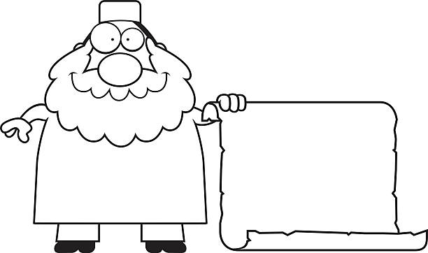 Cartoon Muslim Sign A cartoon illustration of a Muslim man with a sign. ulama stock illustrations