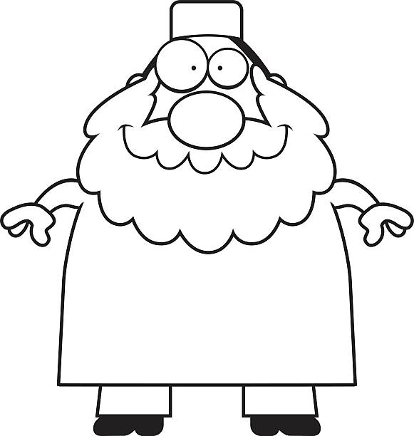 Smiling Cartoon Muslim A cartoon illustration of a Muslim man smiling. ulama stock illustrations