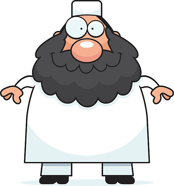Smiling Cartoon Muslim A cartoon illustration of a Muslim man smiling. ulama stock illustrations