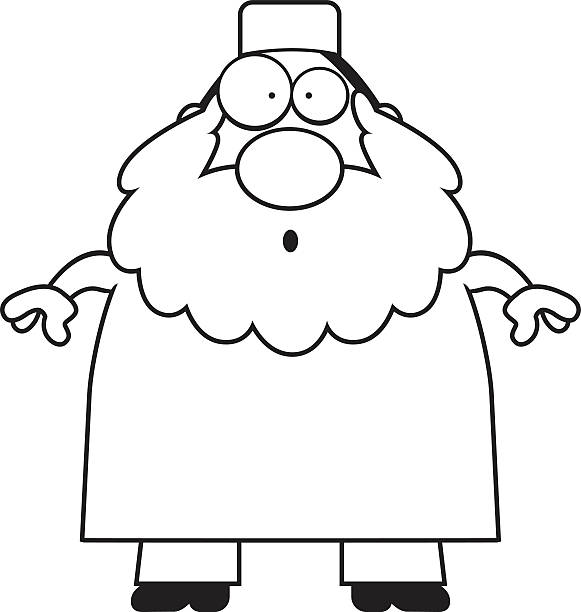 Surprised Cartoon Muslim A cartoon illustration of a Muslim man looking surprised. ulama stock illustrations