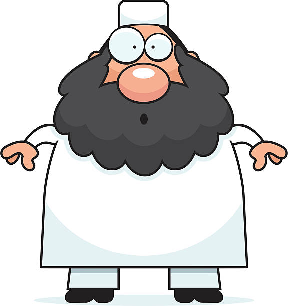 Surprised Cartoon Muslim A cartoon illustration of a Muslim man looking surprised. ulama stock illustrations