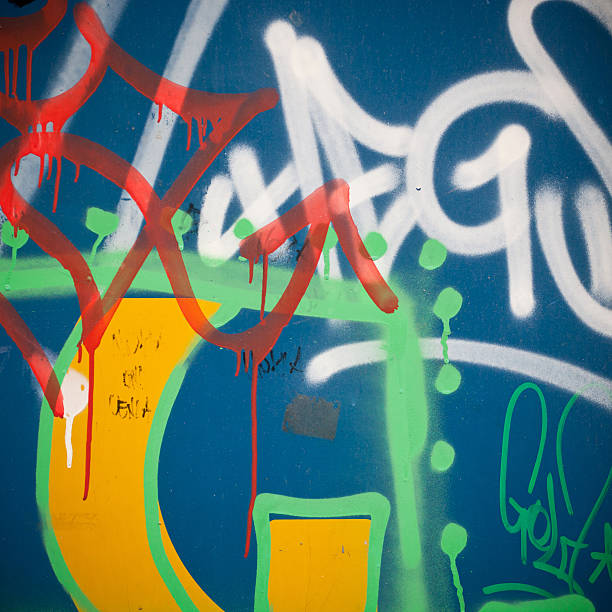 istock Extreme close up of graffiti on concrete wall 529027319
