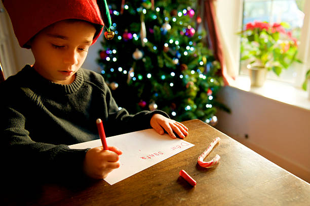 istock Santa's helper write letter for Christmas with Candy Canes 529027933
