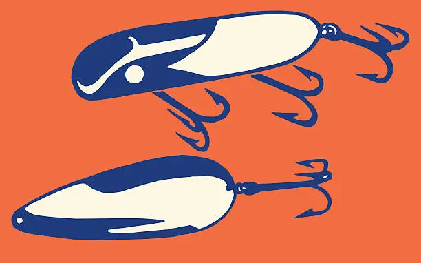 Vector illustration of Two Fishing Lures