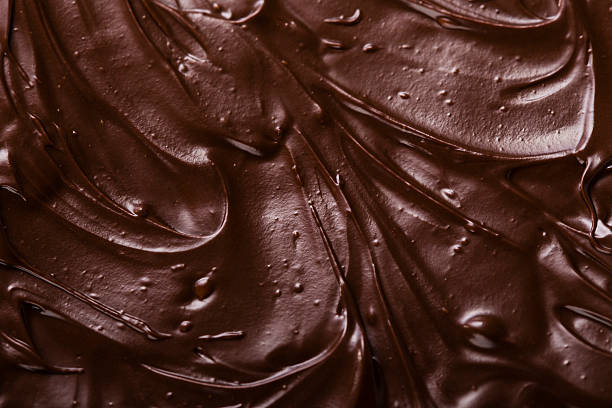texture of chocolate icing close-up