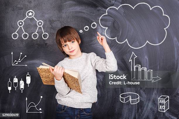 Schoolboy Prepare Their Homework Stock Photo - Download Image Now - Child, Genius, Advice