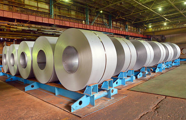 istock rolls of steel sheet 529032059