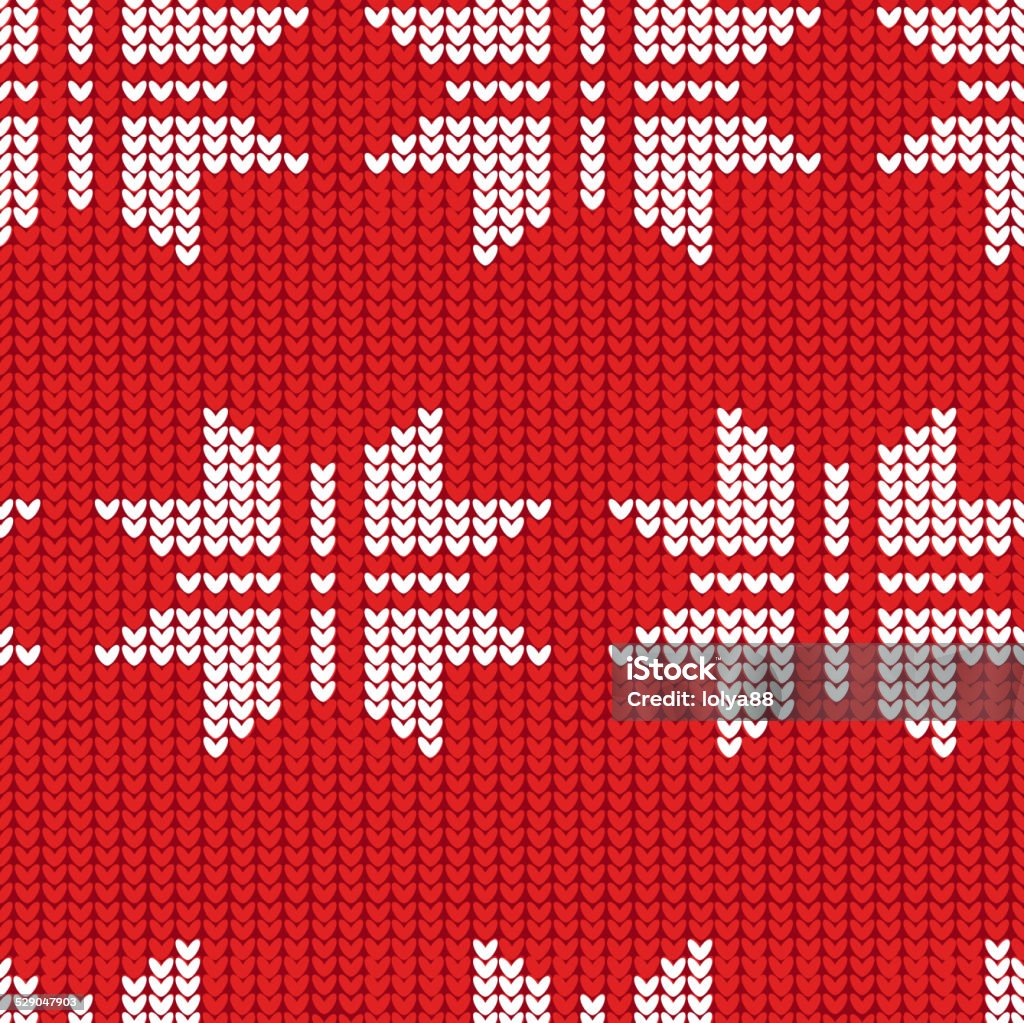 Knitting Pattern Red Christmas Seamless Knitting Pattern, vector illustration Abstract stock vector