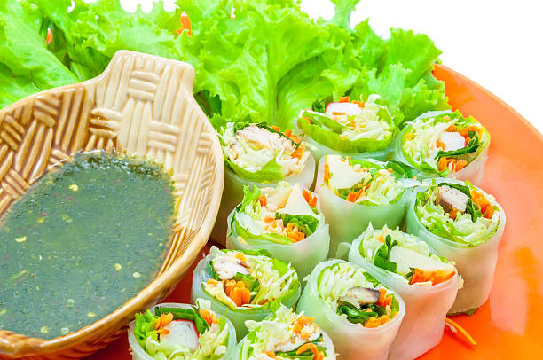 Delicious vietnamese spring roll with vegetable