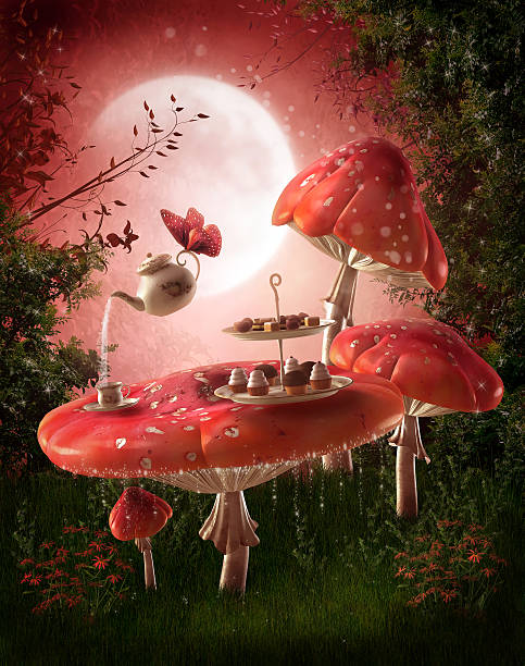 istock Fairy garden with red mushrooms 529051267
