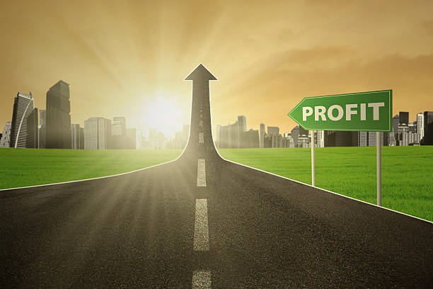 istock Signboard with a profit text 529052225