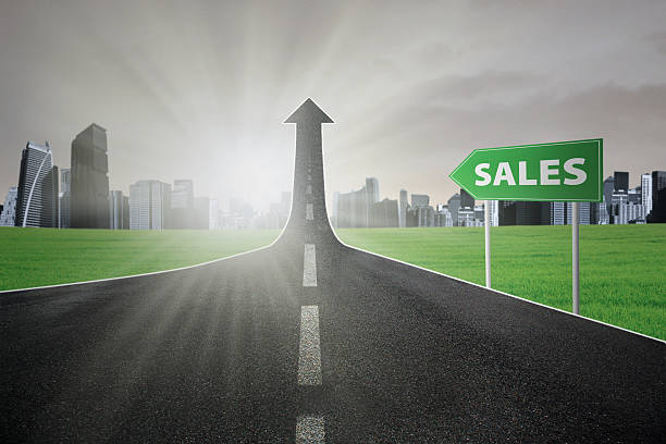 istock Road with sales text on signboard 529052235