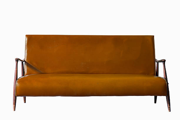 istock brown Leather vintage sofa isolated on white background 529053158