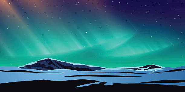 Polar light Polar light. EPS 10 file north pole stock illustrations