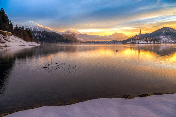 istock Bled with lake in winter, Slovenia, Europe 529053373