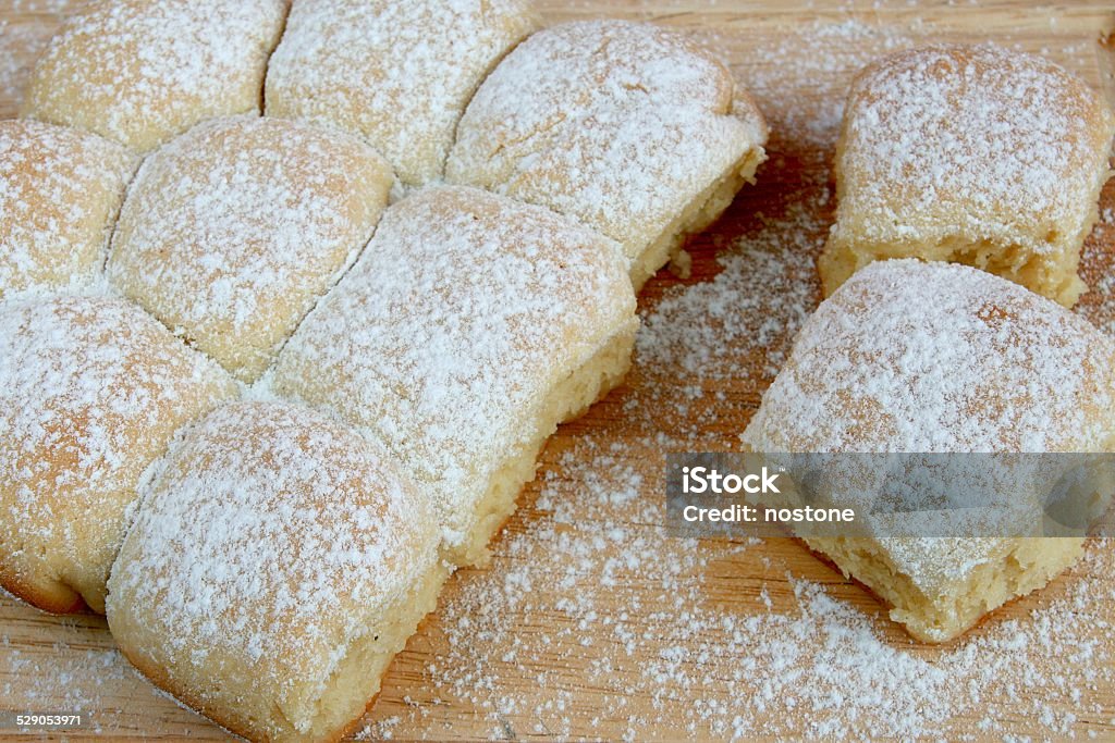 Czech buns Czech buns with sugar Baked Stock Photo