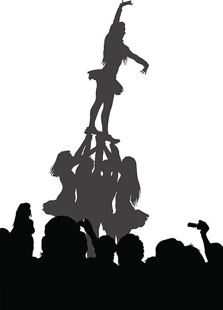 Dance girls Silhouettes of young dancing girls on a white background vex nightclub stock illustrations