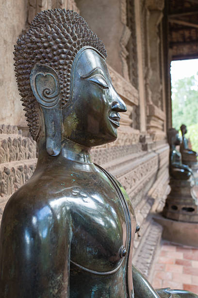 Buddhas in Haw Pha Kaeo, Vientiane, Laos stock photo