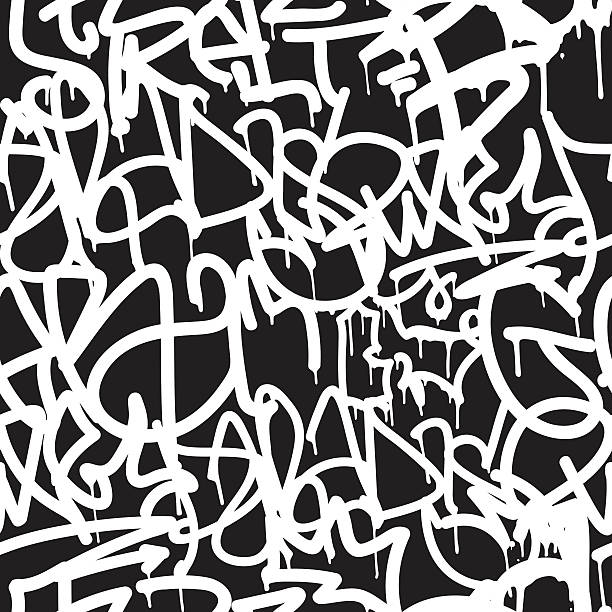 бесшовный узор фона в стиле граффити - typescript graffiti computer graphic label stock illustrations