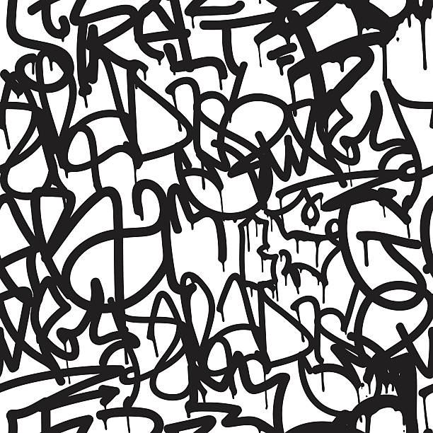 бесшовный узор фона в стиле граффити - typescript graffiti computer graphic label stock illustrations