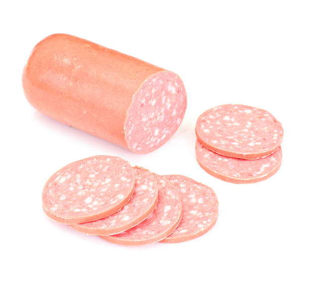 istock Sausage Salami Isolated on White Background 529055782