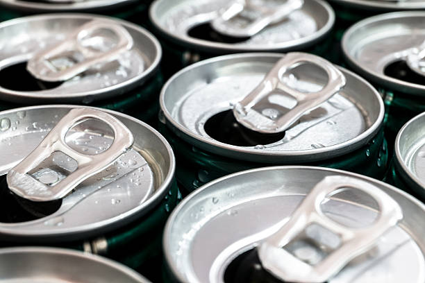 istock Group of aluminum cans with water drop 529056064