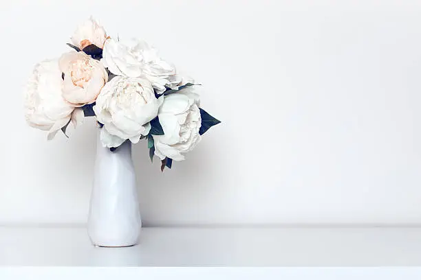 Photo of Bleached Peonies In Vase