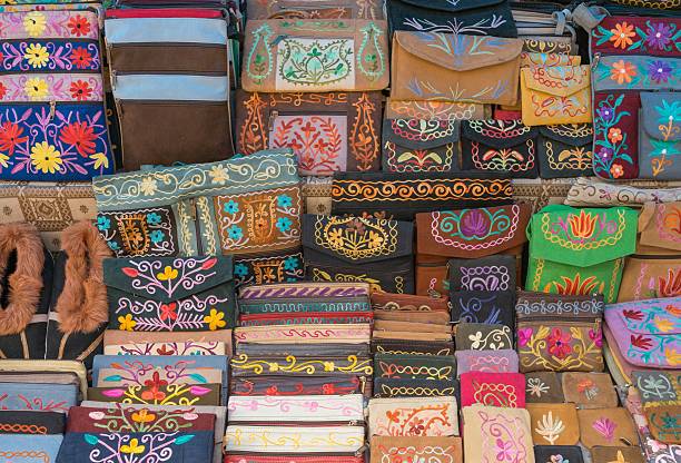 istock Bright oriental coloured cloth fabric background 529059060