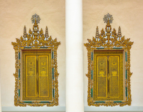 Traditional Thai art of pattern window style.