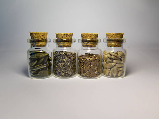 istock Glass jars with flavorful foods - Chia, sesame, 529068428