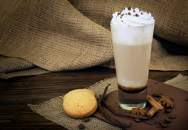 istock Coffee latte in glass cup 529069869
