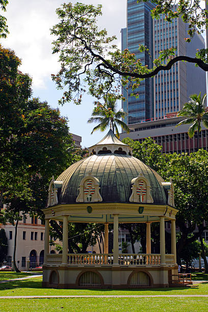 Iloilo City, Philippines - April 2023: A neoclassical marble rotunda found at Molo Plaza.