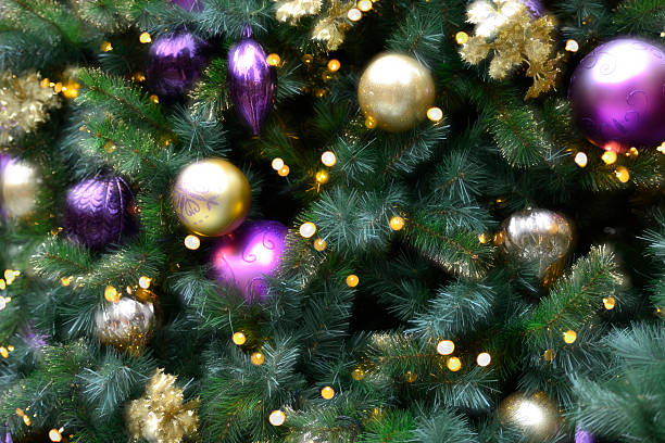 Christmas tree decoration stock photo