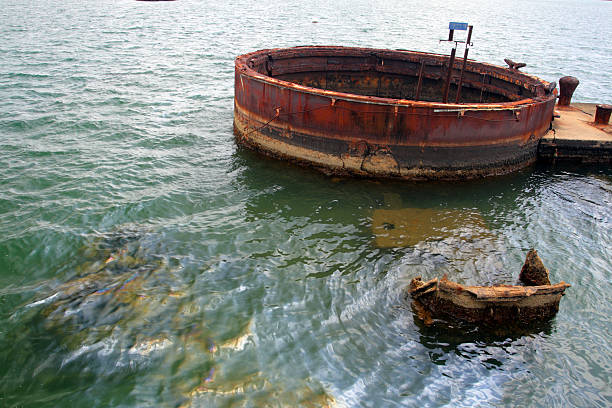 istock Oil slick from USS Arizona in Pearl Harbor. 529070525