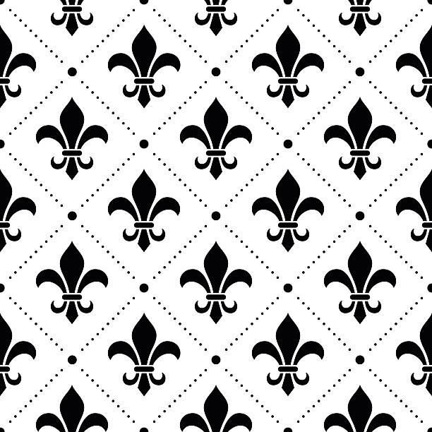 французский дамаск фон-черный с принтом флер де лис - silk black backgrounds pattern stock illustrations