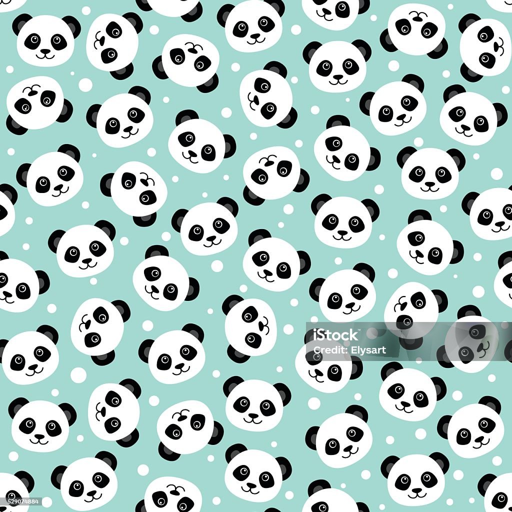 Cute Panda Face Wallpaper Stock Illustration - Download Image Now - Panda -  Animal, Pattern, Animal Markings - iStock