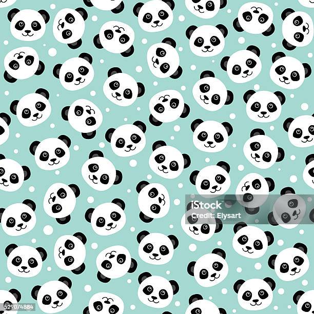 Cute Panda Face Wallpaper Stock Illustration - Download Image Now - Panda - Animal, Pattern, Animal Markings