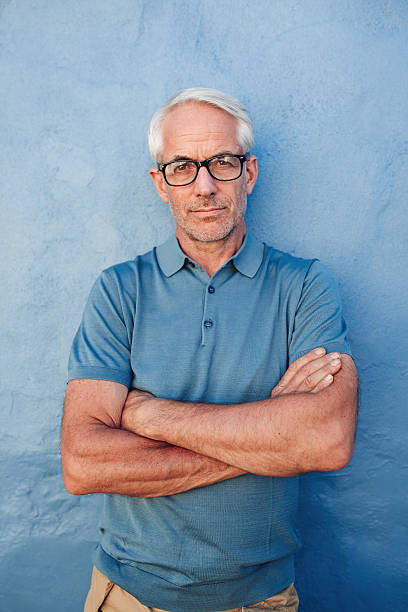 istock Caucasian man wearing glasses staring at camera 529076130