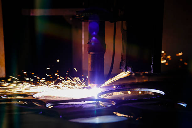 istock CNC laser metal-cutting manufacturing tool 529076256