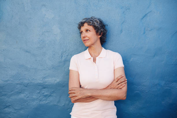 istock Senior woman looking at copy space 529076496