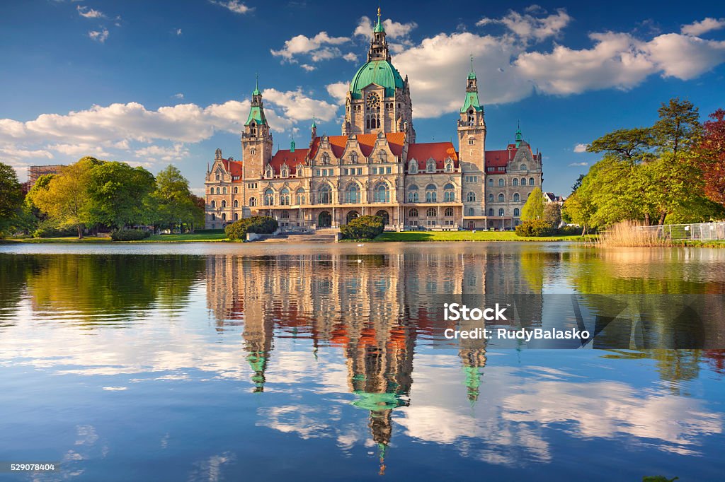 City Hall of Hannover. Image of New City Hall of Hannover, Germany, during sunny spring day. Hanover - Germany Stock Photo