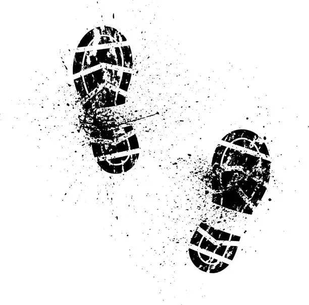 Vector illustration of Splash shoe print