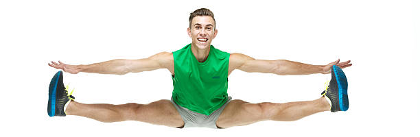 istock Happy male athlete jumping 529079361