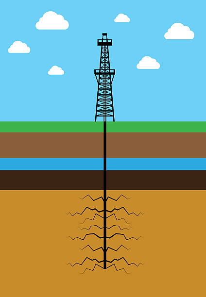 Fracking Drawing Easy Hydraulic Fracturing Rig Illustrations, Royalty-Free Vector Graphics ...